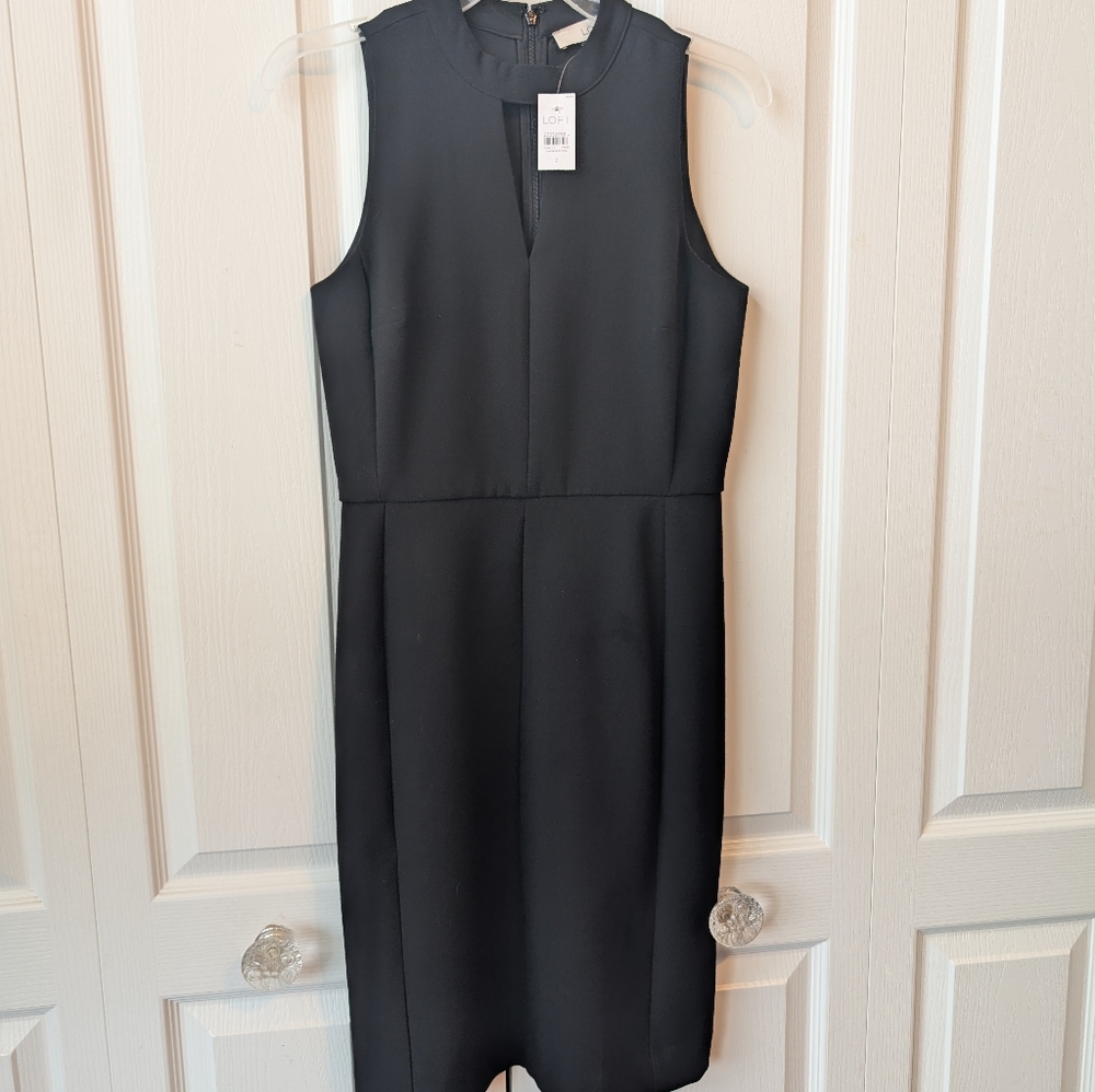 LOFT Black Midi Dress